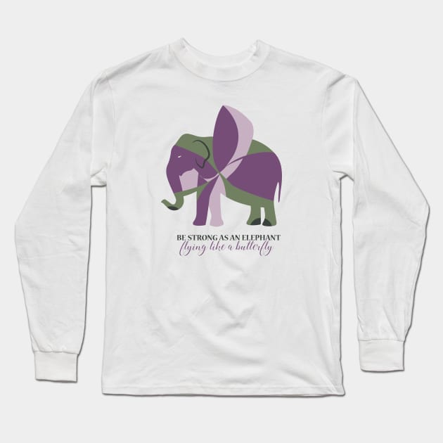 Elephant-Butterfly Long Sleeve T-Shirt by dddesign